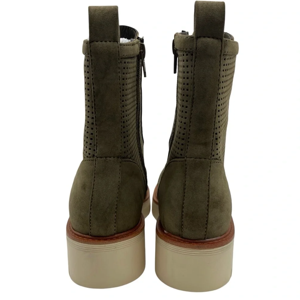 MIA Womens Shoes Havenn Combat Boots Green Vegan Leather Lace Up Chunky Trendy - Picture 6 of 12